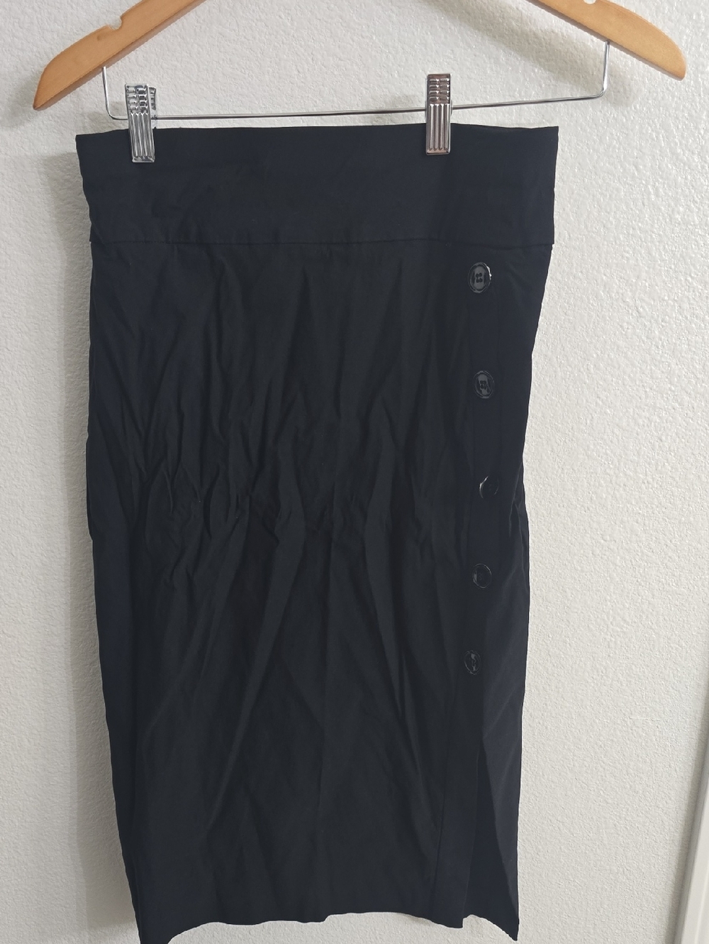 New York & Company Black Button-Accent Pencil Skirt